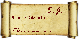Sturcz Jácint névjegykártya